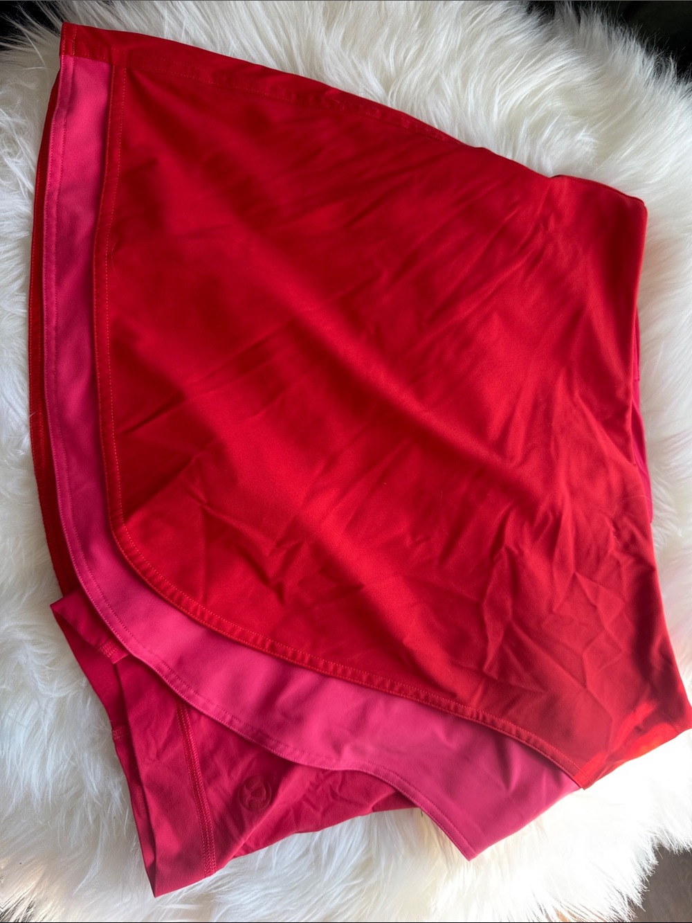 lululemon athletica red swim sarong with pink trim
